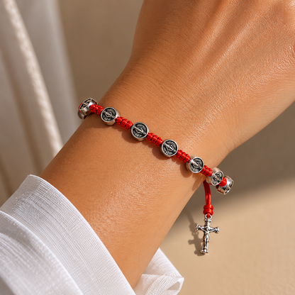 Pulsera San Benito de Protección Escarlata