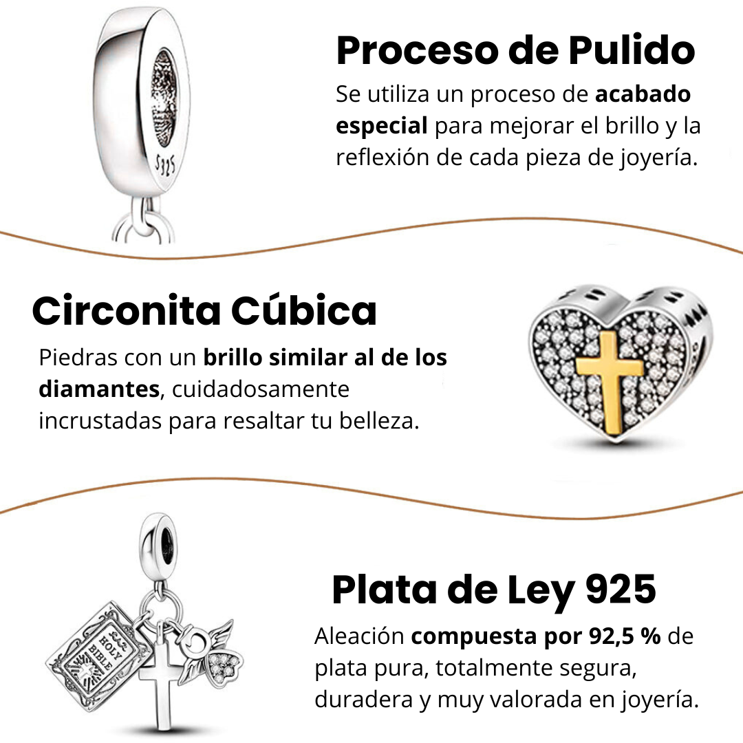 Pulsera Charms de Fe Ajustable